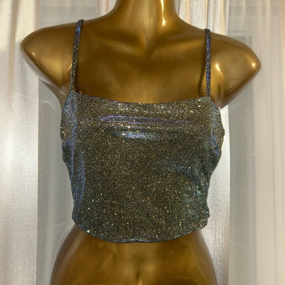 Hot shimmery cropped top